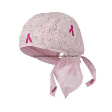 OEM Produce logotipo personalizado impresso algodão rosa Pink Promotional Girl's Bandana cabeça Wrap Caps